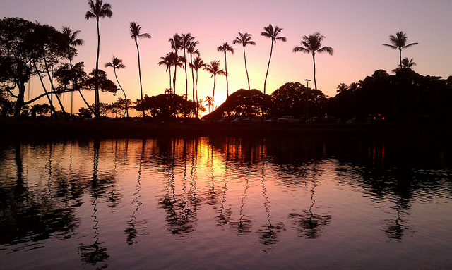 Magic Island Pond sunset