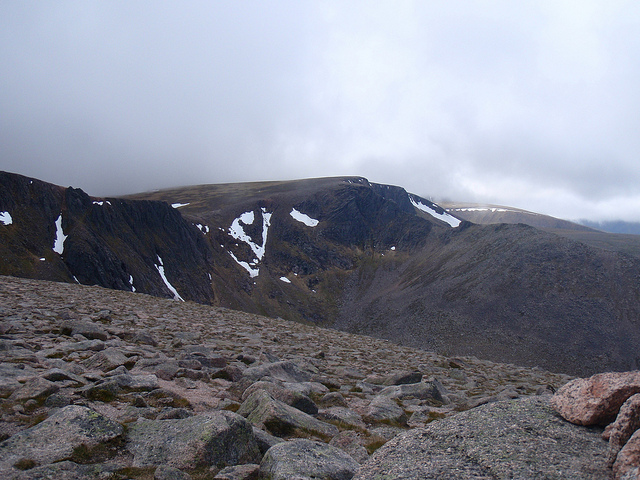 Mountains, crags, snow