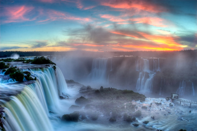 Sunset over Iguazu