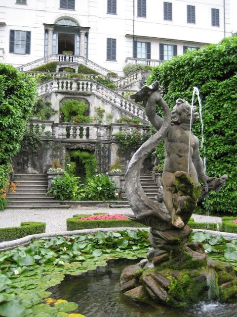 Fish pond in front of Villa Carlotta on Lake Como